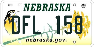 NE license plate DFL158