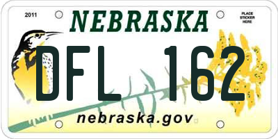 NE license plate DFL162