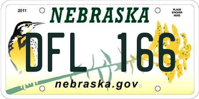 NE license plate DFL166