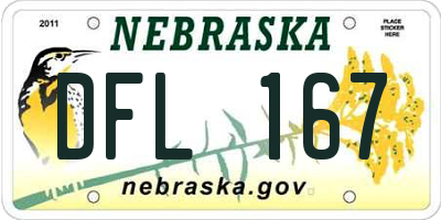 NE license plate DFL167