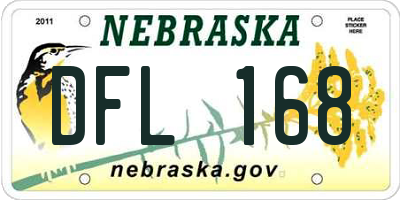 NE license plate DFL168