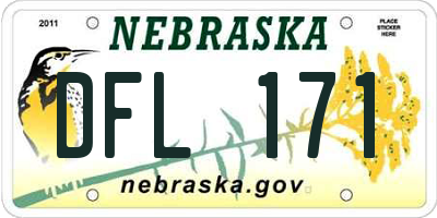 NE license plate DFL171