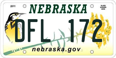 NE license plate DFL172