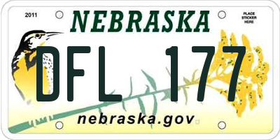 NE license plate DFL177