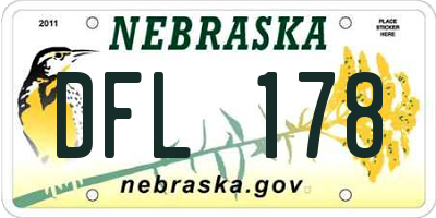NE license plate DFL178