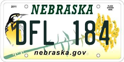 NE license plate DFL184
