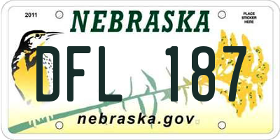NE license plate DFL187