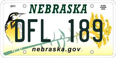 NE license plate DFL189
