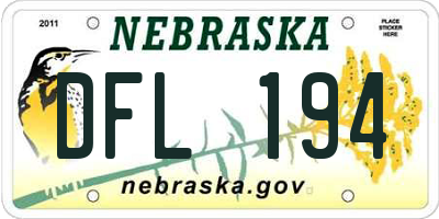 NE license plate DFL194