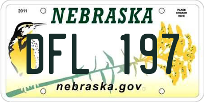 NE license plate DFL197