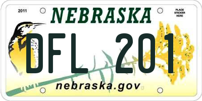 NE license plate DFL201