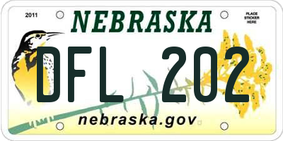 NE license plate DFL202
