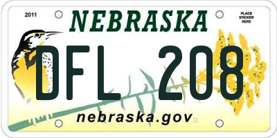 NE license plate DFL208