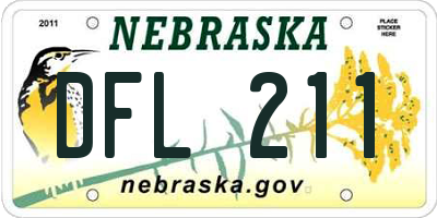 NE license plate DFL211