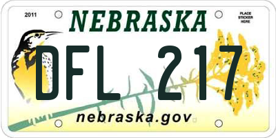 NE license plate DFL217
