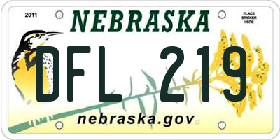 NE license plate DFL219