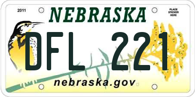 NE license plate DFL221