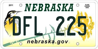 NE license plate DFL225