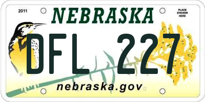 NE license plate DFL227