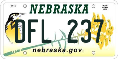 NE license plate DFL237