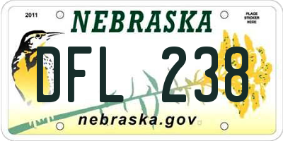 NE license plate DFL238