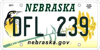 NE license plate DFL239