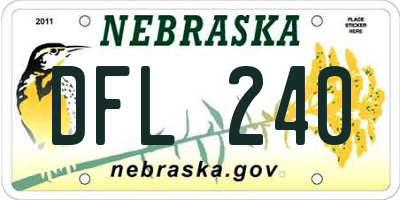 NE license plate DFL240