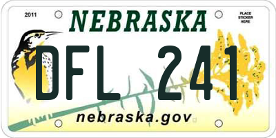 NE license plate DFL241