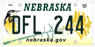 NE license plate DFL244