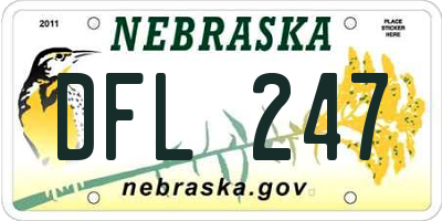 NE license plate DFL247
