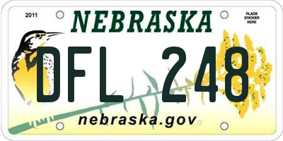 NE license plate DFL248