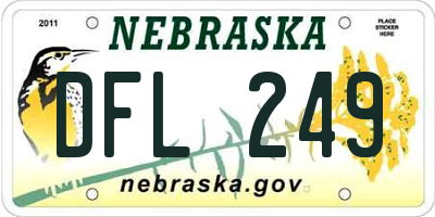 NE license plate DFL249