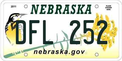NE license plate DFL252