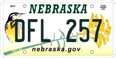 NE license plate DFL257