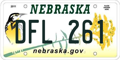 NE license plate DFL261