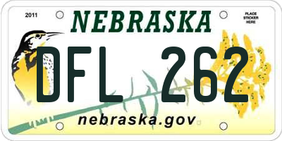 NE license plate DFL262