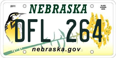 NE license plate DFL264