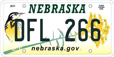 NE license plate DFL266