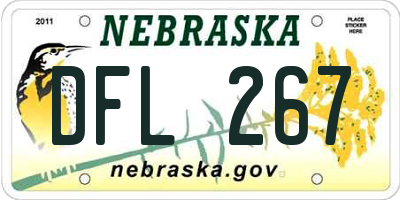 NE license plate DFL267