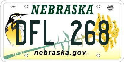 NE license plate DFL268