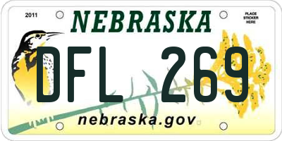 NE license plate DFL269