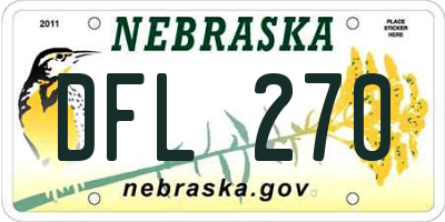 NE license plate DFL270