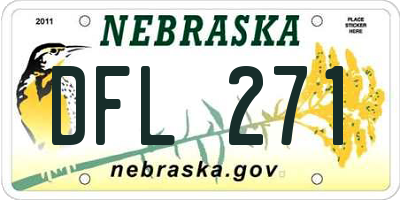 NE license plate DFL271