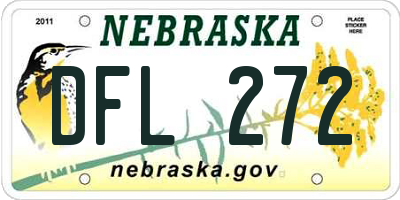 NE license plate DFL272