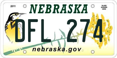 NE license plate DFL274