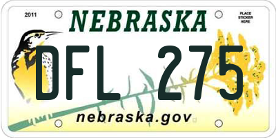 NE license plate DFL275