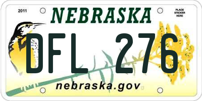 NE license plate DFL276