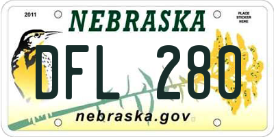 NE license plate DFL280