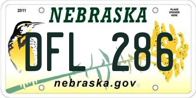 NE license plate DFL286