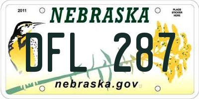 NE license plate DFL287